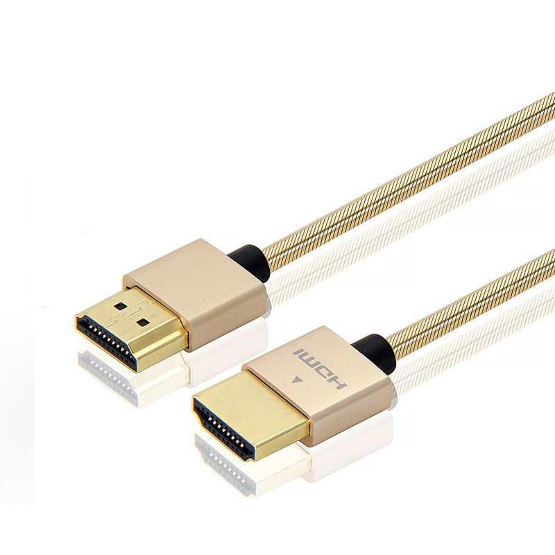 HDMI A-A细线 铝壳不带IC-黄色钢网细线